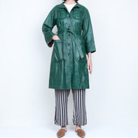Green Leather Trench Coat