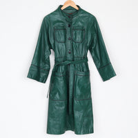 Green Leather Trench Coat