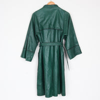 Green Leather Trench Coat