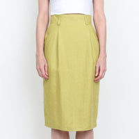 Chartreuse Linen Skirt