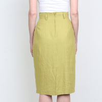 Chartreuse Linen Skirt
