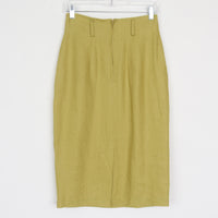 Chartreuse Linen Skirt