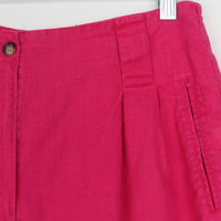 Magenta Linen/Cotton Shorts