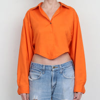 Vintage 80s/90s Isaac Mizrahi Silk Crop Blouse