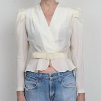 Puff Sleeve Peplum Top