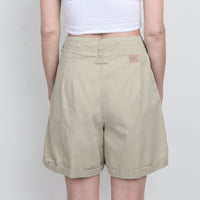 90s Pleated Cotton Shorts
