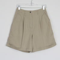 90s Pleated Cotton Shorts