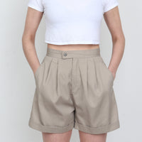 Pleated Khaki Shorts