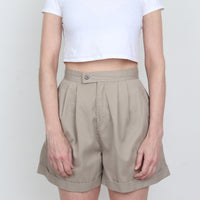 Pleated Khaki Shorts