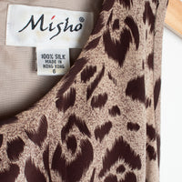 Silk Leopard Print Midi Dress