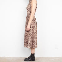 Silk Leopard Print Midi Dress
