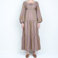 70s Stripe Cotton Maxi Dress