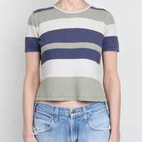 Stripe Silk Knit Top S/M