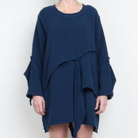 Draped Cotton Mini Dress