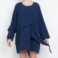 Draped Cotton Mini Dress