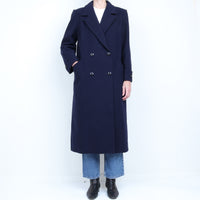 Navy 100% Wool Coat