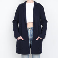 Navy Wool Blend Cardigan M