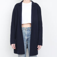Navy Wool Blend Cardigan M