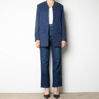 Navy Silk Blazer