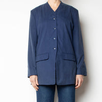 Navy Silk Blazer