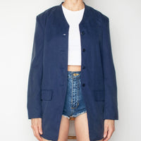 Navy Silk Blazer