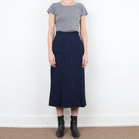 70s Navy wool Midi / Maxi Skirt