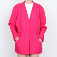 Magenta Linen Jacket