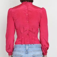 Puff Sleeve Cropped Peplum Blouse