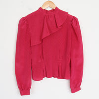 Puff Sleeve Cropped Peplum Blouse