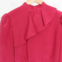 Puff Sleeve Cropped Peplum Blouse