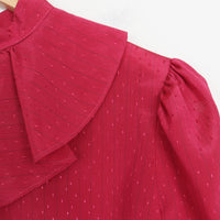 Puff Sleeve Cropped Peplum Blouse