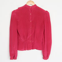 Puff Sleeve Cropped Peplum Blouse