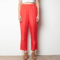 Coral Silk Track Pant