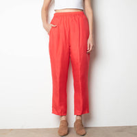 Coral Silk Track Pant