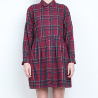 Plaid Cotton Mini Dress