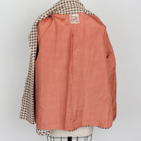 1960s Gingham Plaid Wool Jacket