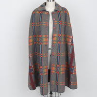 Plaid Wool Cape Coat
