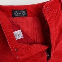 Red Corduroy Midi Skirt