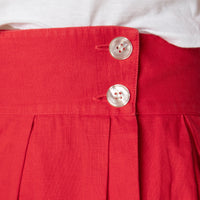 Red Linen Wrap Skirt S/M