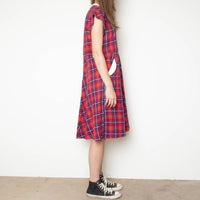 40s Red Plaid Dress