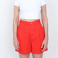 Red Cotton Shorts