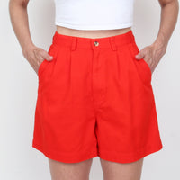 Red Cotton Shorts