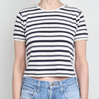 100% Silk Stripe Crop Knit