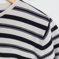 100% Silk Stripe Crop Knit