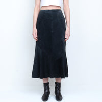 Black Suede Maxi Skirt