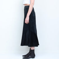 Black Suede Maxi Skirt
