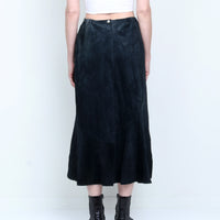Black Suede Maxi Skirt