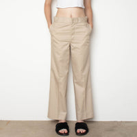 Tan Cotton Wide Leg Pant
