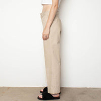 Tan Cotton Wide Leg Pant
