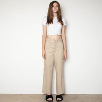 Tan Cotton Wide Leg Pant